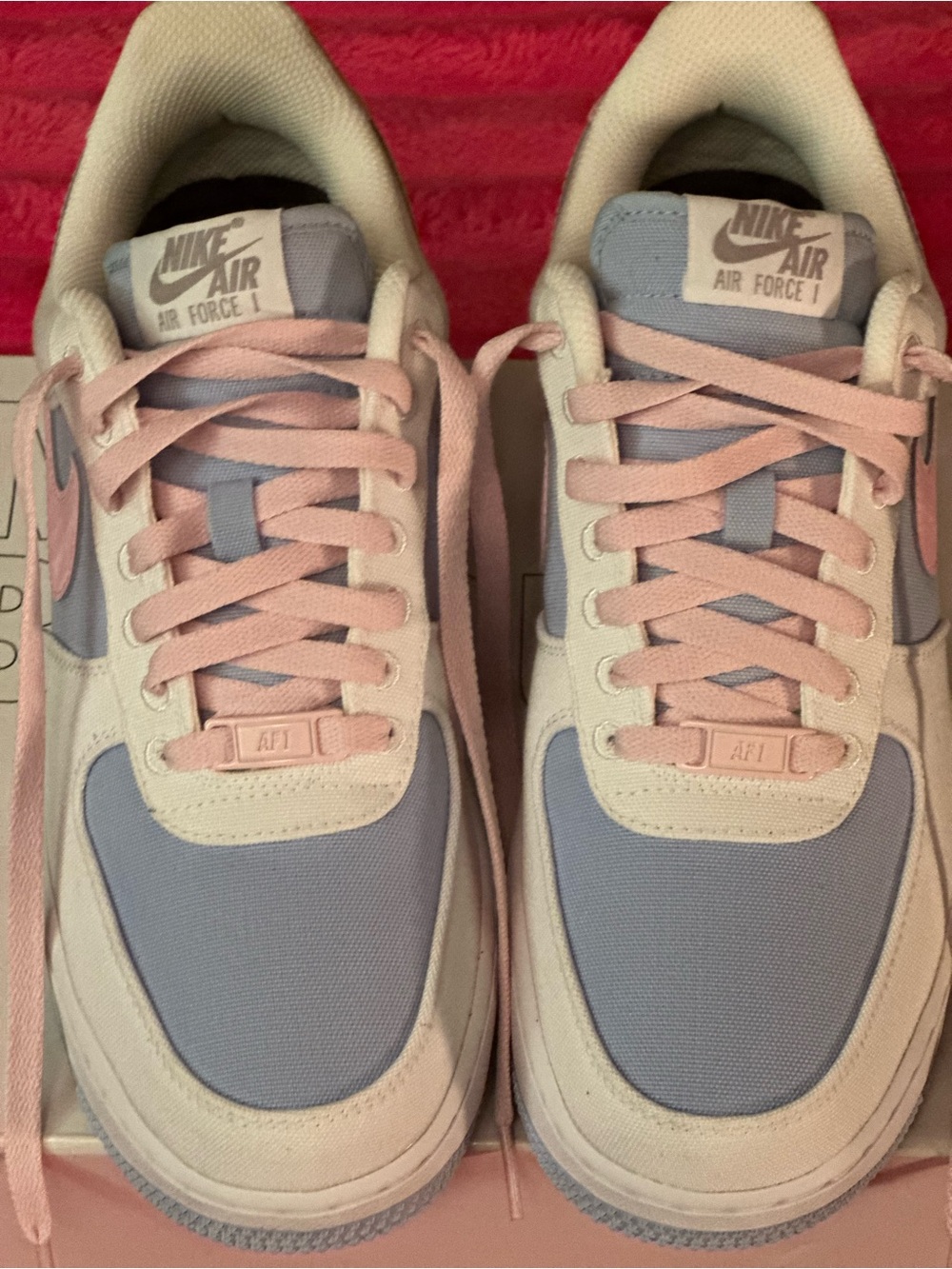 Nike Women's Low-Top Sneakers in Pale Pink & Light Blue - Picture 2 of 8